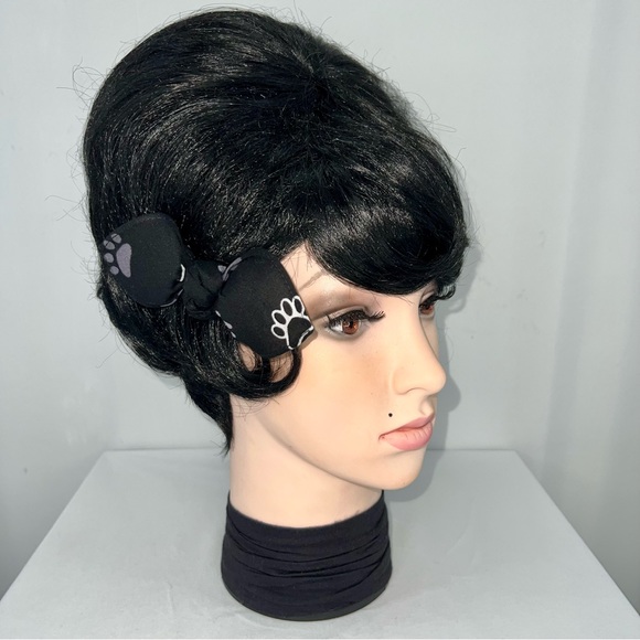 Dog Mom Black and Gray Bandana Knotted Hair Bow - Picture 3 of 11